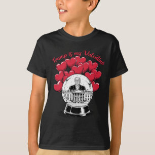 Trump Is My Valentine Funny Trump Coquette Bow Hea T-Shirt