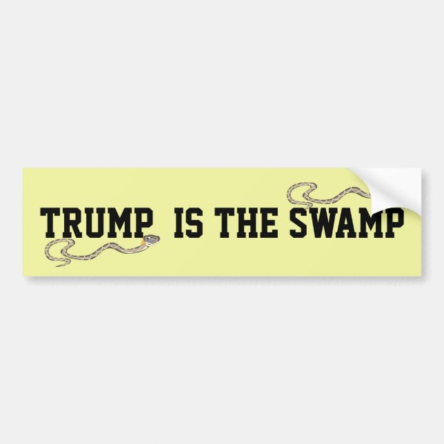"Trump Is The Swamp" with Snakes Bumper Sticker (Front)