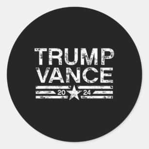 Trump J.d. Vance 2024 Retro Stripe Trump Vance  Classic Round Sticker