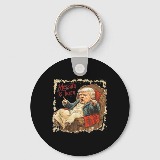Trump Jesus Christ Ugly Christmas  Key Ring (Front)