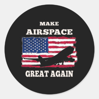 Trump Jet Political Make Airspace Great Again  Classic Round Sticker
