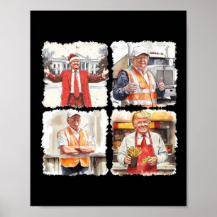 Trump Jobs 2024 Christmas Mega 45 47 President Dad Poster