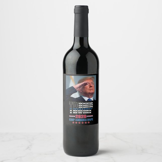 Trump Keep America Safe Wine Label (Front)