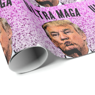 TRUMP KISS ULTRA MAGA CHRISTMAS WRAPPING PAPER