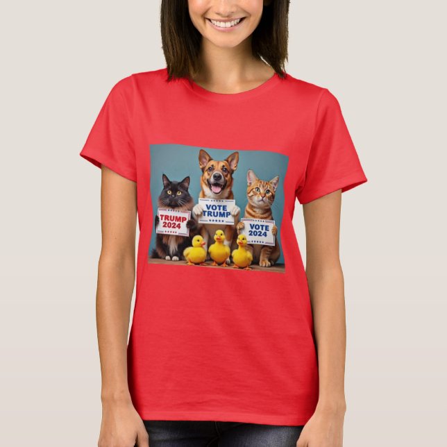 Trump Kitties, Doggy, Duckies  T-Shirt (Front)