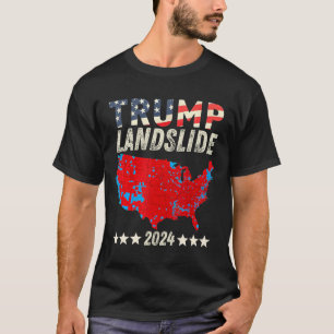 Trump Landslide 2024 Electoral Map Support Trump W T-Shirt