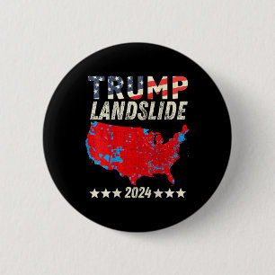 Trump Landslide 2024 Electoral Map Trump Winner (o 6 Cm Round Badge