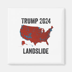 Trump Landslide Election Map 2024 Funny Pro Trump Magnet