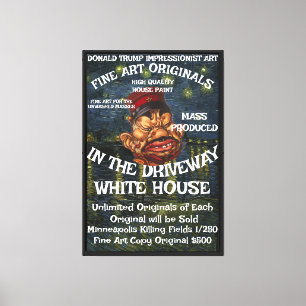 Trump Legalises Brothel White House Bedroom Red Canvas Print