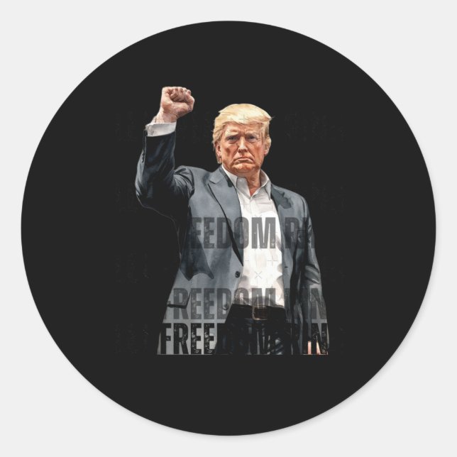 Trump Let Freedom Ring  Classic Round Sticker (Front)