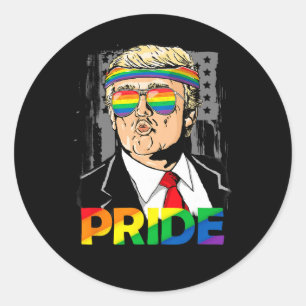 Trump Lgbt Gay Pride Month Lesbian Biual Transgend Classic Round Sticker