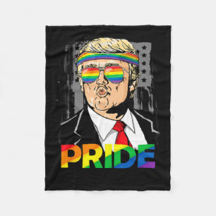 Trump Lgbt Gay Pride Month Lesbian Biual Transgend Fleece Blanket