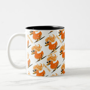 Trump l'oeil Orange wig Duck Two-Tone Coffee Mug