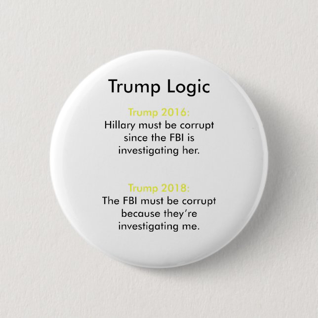 Trump Logic 6 Cm Round Badge (Front)
