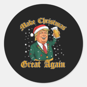 Trump Lover Merry Christmas With Trump Brothers Classic Round Sticker