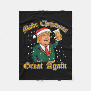 Trump Lover Merry Christmas With Trump Brothers  Fleece Blanket