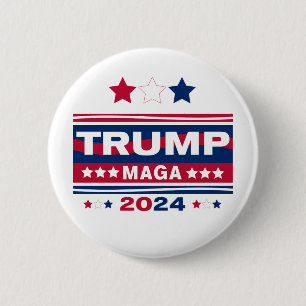 TRUMP~MAGA~2024 6 CM ROUND BADGE