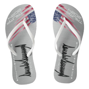 Trump Maga Adult Flip Flops, Slim Straps Jandals