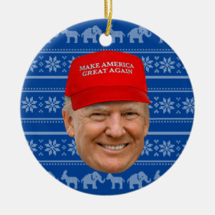 TRUMP MAGA Christmas Ceramic Tree Decoration