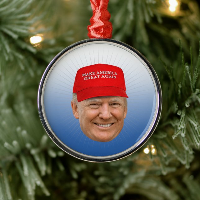 TRUMP MAGA Christmas Metal Tree Decoration (Tree)