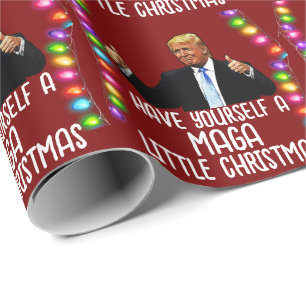 TRUMP MAGA LITTLE CHRISTMAS 2024 Wrapping Paper