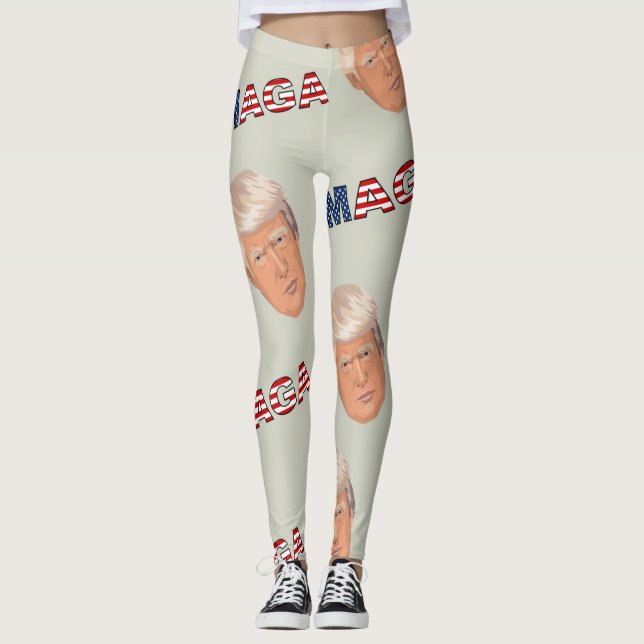Trump MAGA Pattern Leggings (Front)