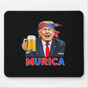 Trump Make 4th Of July Great Again Trump Drinking  Mouse Pad