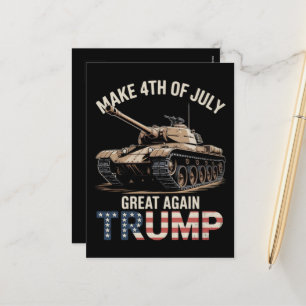 Trump Make 4th of July Great Again with Military Holiday Postcard