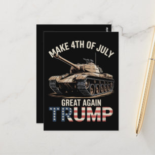 Trump Make 4th of July Great Again with Military Postcard