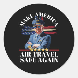 Trump Make America Air Travel Great Again 1  Classic Round Sticker