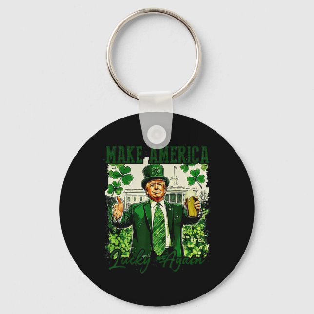 Trump Make America Lucky Again  Key Ring (Front)