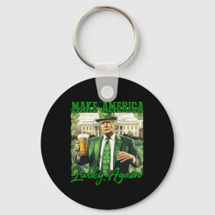 Trump Make America Lucky Again St Patrick's Day Sh Key Ring