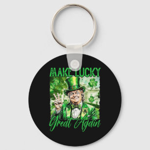 Trump Make America Lucky Again St Patrick's Day Sh Key Ring