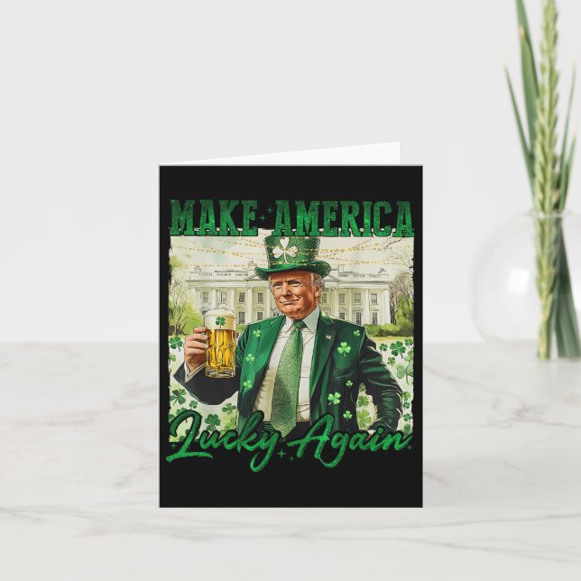Trump Make America Lucky Again St Patricks Day Sha Card (Front)