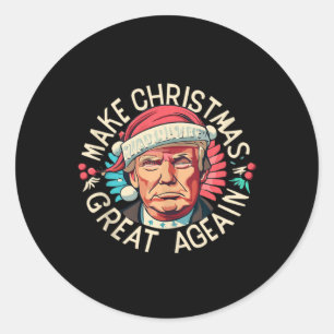 Trump Make Christmas Great Again 2024 Winner  Classic Round Sticker