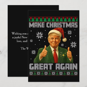 Trump Make Christmas Great Again Black Holiday Card