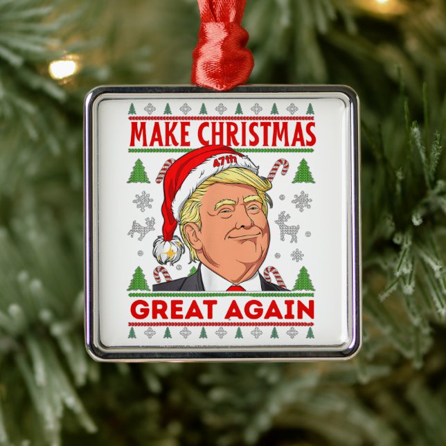 Trump Make Christmas Great Again, Donald Trump Metal Tree Decoration (Tree)