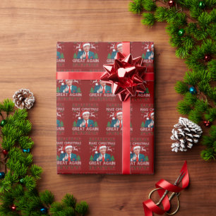Trump Make Christmas Great Again Funny Trump Xmas Wrapping Paper