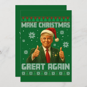 Trump Make Christmas Great Again Green Holiday Card