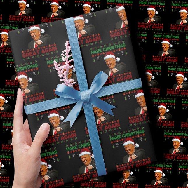 Trump Make Christmas Great Again Xmas Funny  Wrapping Paper (Creator Uploaded)