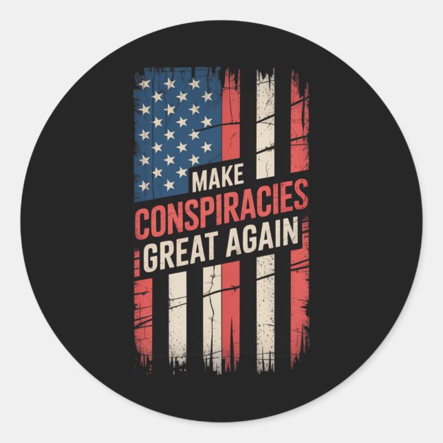 Trump Make Conspiracies Great Again 9  Classic Round Sticker (Front)