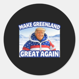Trump Make Greenland Great Again Trump In Usa Flag Classic Round Sticker