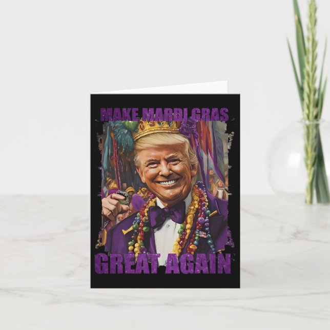 Trump Make Mardi Gras Great Again Funny Parade Cos Card (Front)