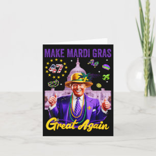 Trump Make Mardi Gras Great Again Funny Parade Cos Card