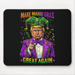 Trump Make Mardi Gras Great Again Funny Parade Mouse Pad