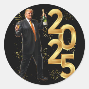 Trump Make New Year Great Again Happy New Years Ev Classic Round Sticker