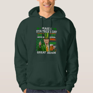 Trump Make St Patricks Day Great Again Us Flag Hoodie