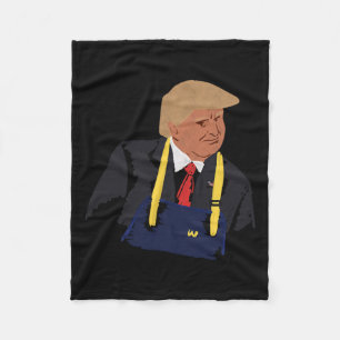 Trump Making Fries 2024 Fleece Blanket