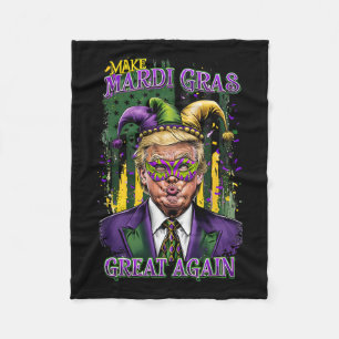 Trump Mardi Gras 2025 Make Mardi Gras Great Again  Fleece Blanket