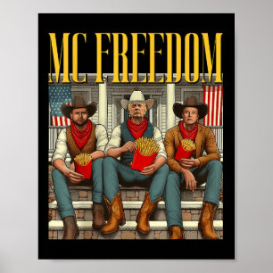 Trump Mc Freedom Funny Trump 2024 Christmas Black  Poster